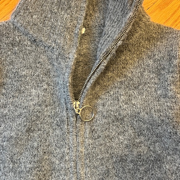 Topshop Charcoal gray Knit Sweater zippered cardigan XS - Picture 2 of 5